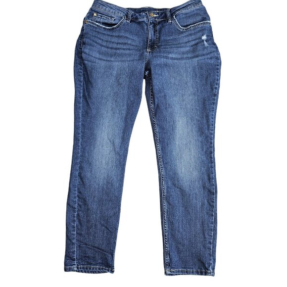 Lee Riders Jeans Womens 12P Blue Straight Leg Stretch Denim Mid Rise Casual - Picture 1 of 11